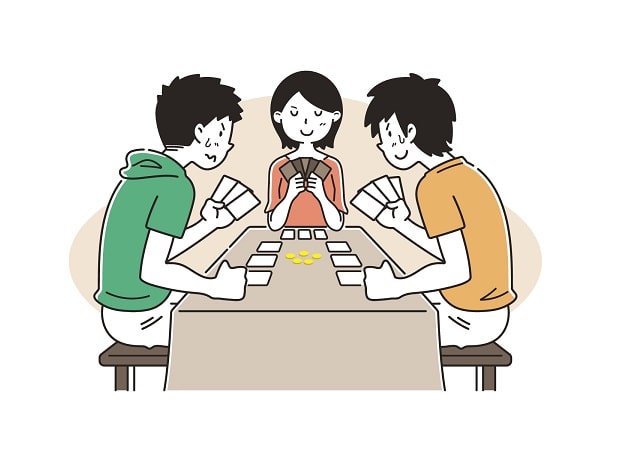 カードゲーム、トランプ、友達